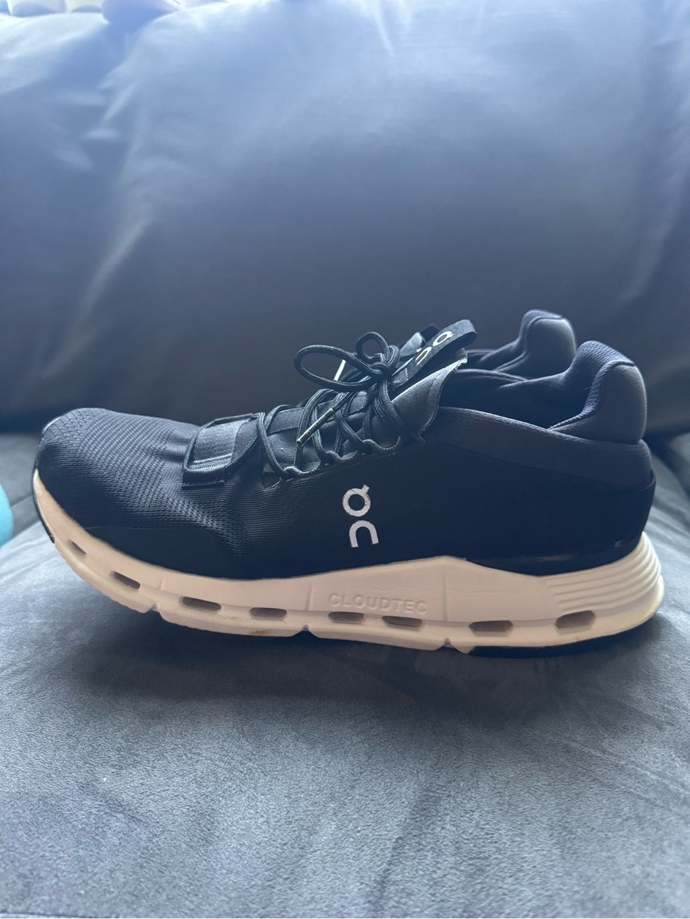 On Running Men's Black and White CloudTec Athletic Shoe